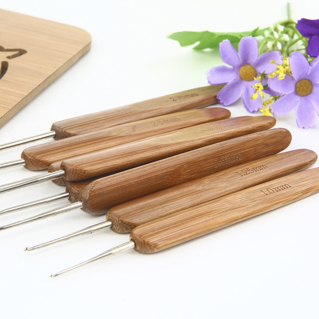 Zestaw szydełko i druty bambusowe do robienia na drutach i szydełkowania - Wianko - 4