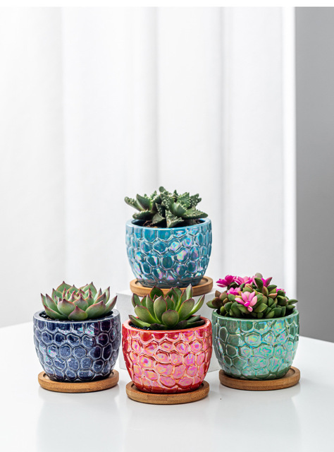 Soczysty kwiat garnek ceramiczny z galwanizacją marmurowego wzoru i kreatywną rośliną dla pulpitów i balkonów mały garnek - Wianko - 9