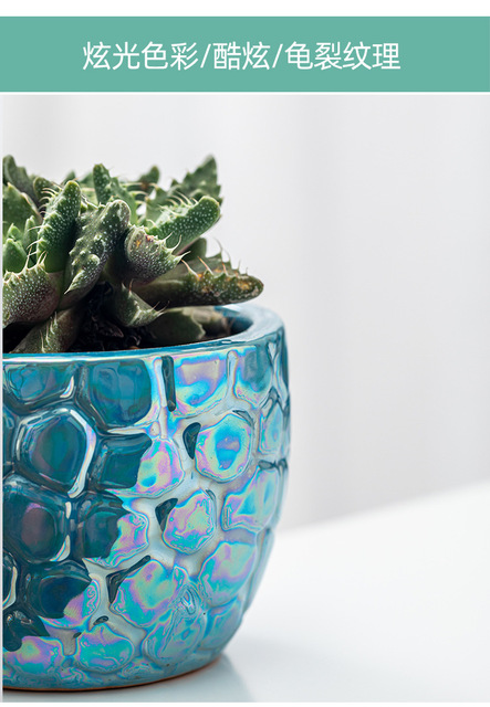 Soczysty kwiat garnek ceramiczny z galwanizacją marmurowego wzoru i kreatywną rośliną dla pulpitów i balkonów mały garnek - Wianko - 6