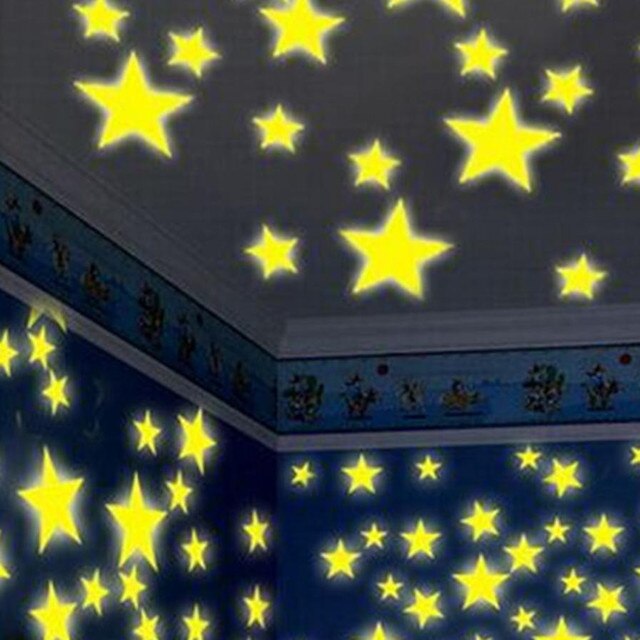 Naklejki ścienne Star Glow - 100 sztuk; dekoracje fluorescencyjne świecące w ciemności dla dzieci; do pokoi sypialnianych - Wianko - 12