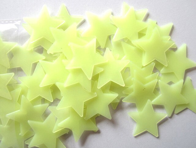 Naklejki ścienne Star Glow - 100 sztuk; dekoracje fluorescencyjne świecące w ciemności dla dzieci; do pokoi sypialnianych - Wianko - 8