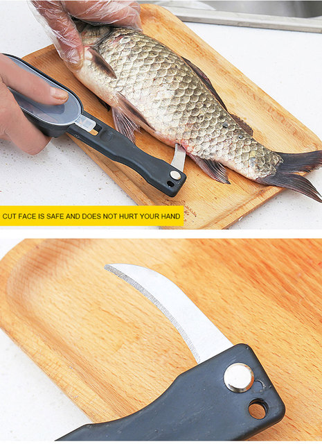 Uniwersalne narzędzie do gotowania ryb w ogrodzie - łuska ryb, skrobanie i zabijanie z wygodnym nożem kuchennym - Wianko - 2