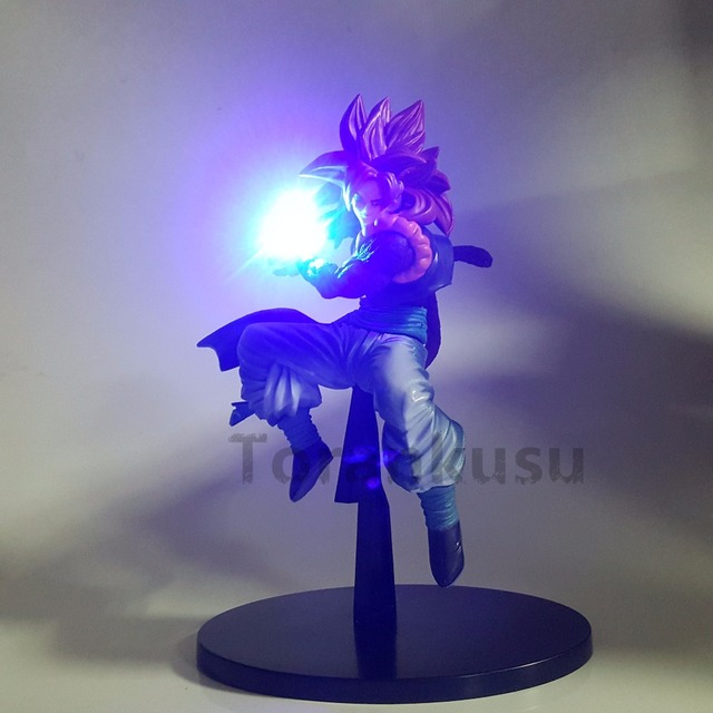 Figurka akcji Dragon Ball Z Gogeta Super Saiyan Power Up - model zabawkowy z diodami LED, inspiracja serialem Dragon Ball Super, Goku i Vegeta Fusion - Wianko - 3