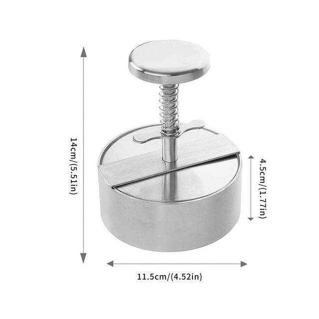 Hamburger prasa do mięsa ekspres ze stali nierdzewnej - prasa do burgerów, non-stick, okrągła forma - Wianko - 7