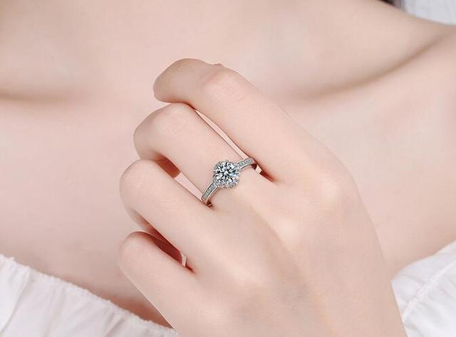 Regulowane pierścienie z wykwintnego srebra 925 w kształcie kwiatu z cyrkonią dla kobiet - biżuteria ślubna, zaręczynowa, prezent - Wianko - 7