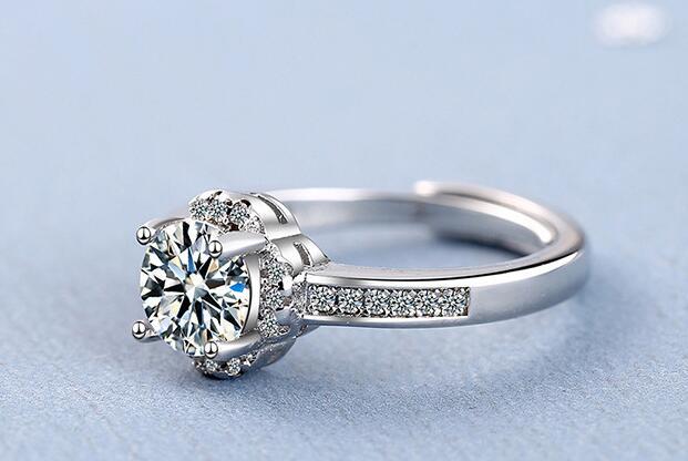 Regulowane pierścienie z wykwintnego srebra 925 w kształcie kwiatu z cyrkonią dla kobiet - biżuteria ślubna, zaręczynowa, prezent - Wianko - 3