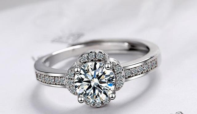 Regulowane pierścienie z wykwintnego srebra 925 w kształcie kwiatu z cyrkonią dla kobiet - biżuteria ślubna, zaręczynowa, prezent - Wianko - 5
