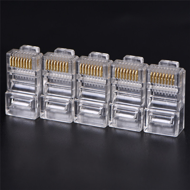 Przejściówka Crystal Network RJ45 CAT5/CAT5e/CAT6, 50 sztuk, 8P8C - Wianko - 5