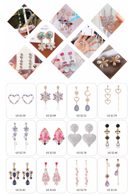 Kolczyki wiszące MWSONYA Korea 2021 z kolorowymi kryształami motylkowymi dla kobiet - długi, wiszący łańcuszek, kwiatowy wisiorek kolczyk - Wianko - 19