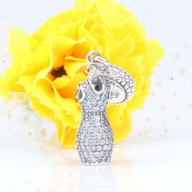 Autentyczny paciorek olśniewającej sukienki, zawieszka charms 925 Silver Fit Pandora - DIY biżuteria 2019 - Wianko - 1
