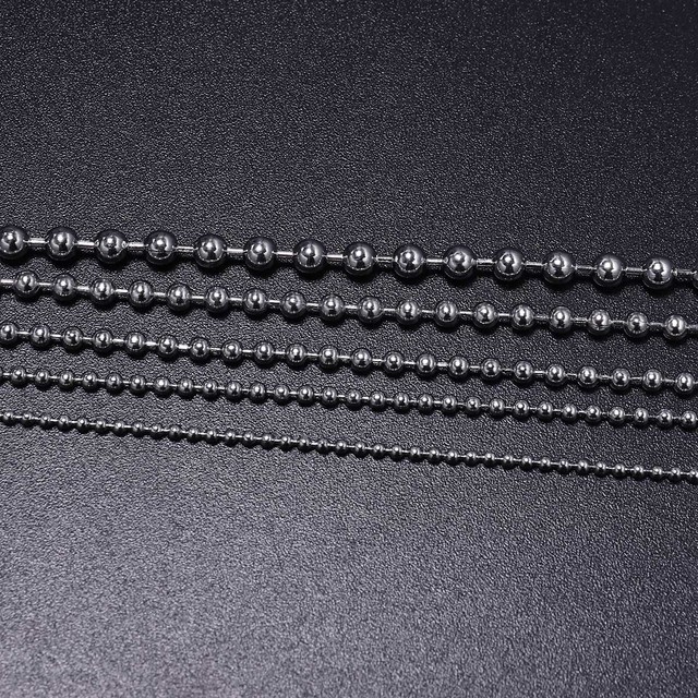 Partia 5 metrów łańcuszków Bulk Ball z koralikami wyszywanych na bal ze stali nierdzewnej, 1.2-4.0mm - doskonałe akcesoria do wyrobu biżuterii DIY - Wianko - 11