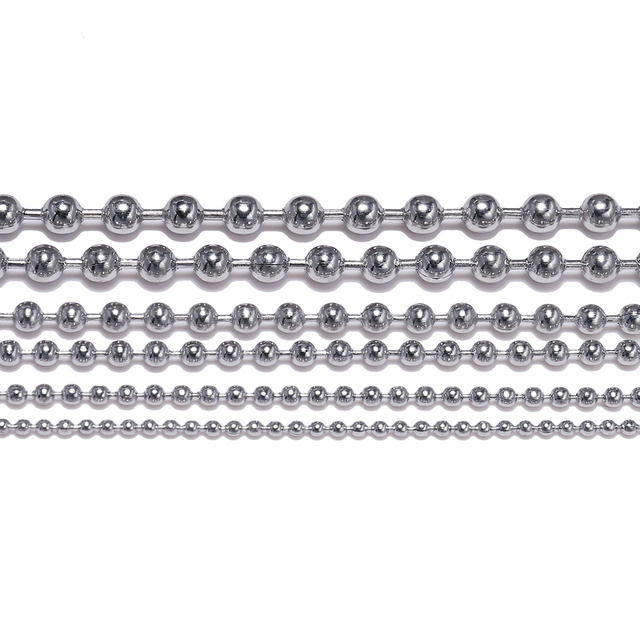 Partia 5 metrów łańcuszków Bulk Ball z koralikami wyszywanych na bal ze stali nierdzewnej, 1.2-4.0mm - doskonałe akcesoria do wyrobu biżuterii DIY - Wianko - 13