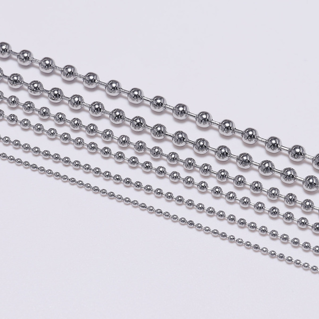 Partia 5 metrów łańcuszków Bulk Ball z koralikami wyszywanych na bal ze stali nierdzewnej, 1.2-4.0mm - doskonałe akcesoria do wyrobu biżuterii DIY - Wianko - 12