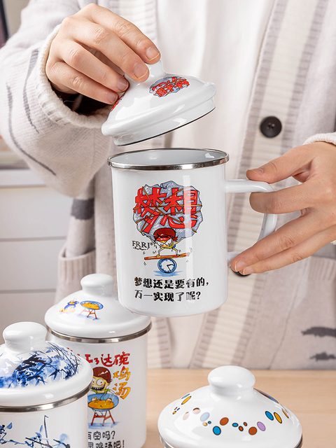 Emaliowana filiżanka kubek chińskiego kreskówkowego wzoru do napojów - Wianko - 15