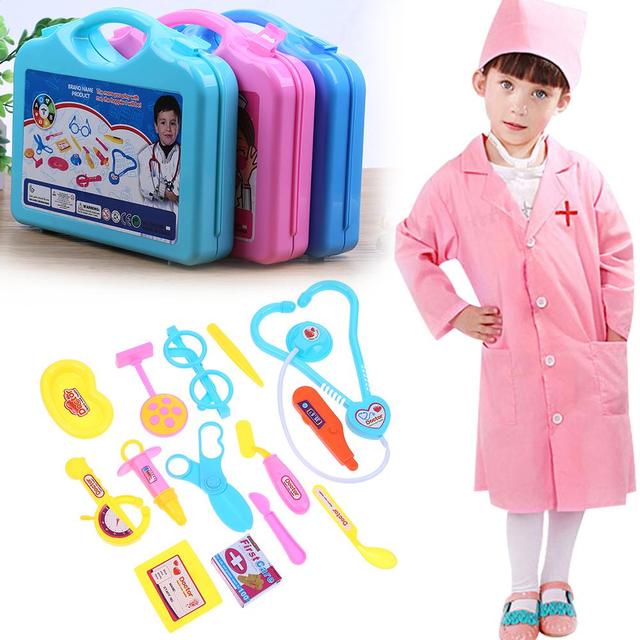 Zestaw przenośnej walizki z 15 narzędziami medycznymi dla dzieci - udawaj lekarza lub pielęgniarkę, nauka i zabawa w symulację medycyny, doskonała prezentacja - Wianko - 4