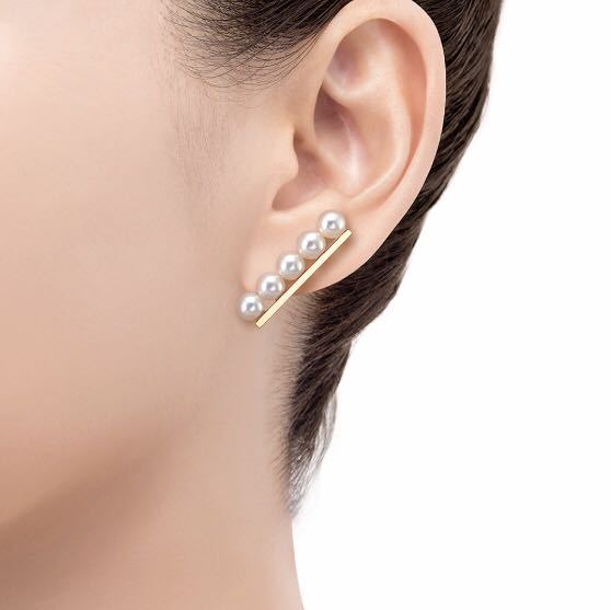 Kolczyki typu sztyft z tytanową belką i sztuczną perłą, klasyczna biżuteria Boho, projektant, eleganckie prezenty - Wianko - 4