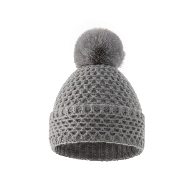 Zimowe dzianinowe czapki dla dzieci - dziewczynki i chłopców (21x21 cm) - ciepłe i miękkie na co dzień - Wianko - 3