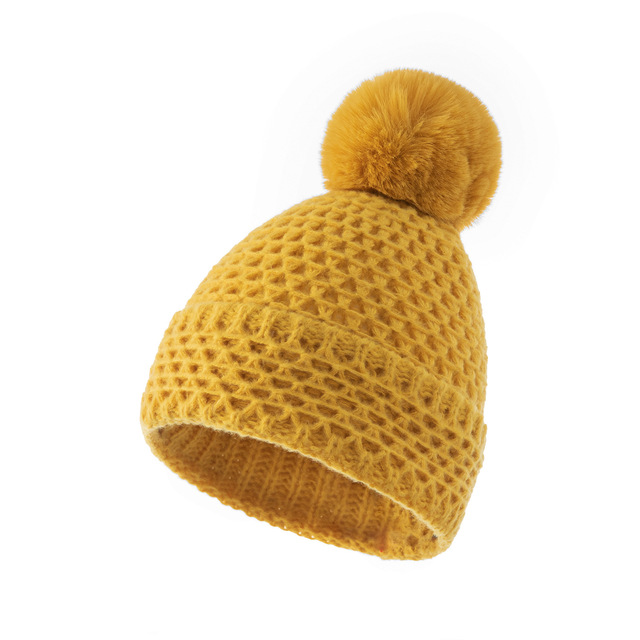 Zimowe dzianinowe czapki dla dzieci - dziewczynki i chłopców (21x21 cm) - ciepłe i miękkie na co dzień - Wianko - 14