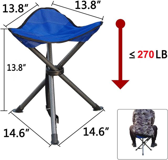 Składany stołek na zewnątrz, lekki Heavy Duty, kwadratowy fotel - idealny na wędkowanie, camping i piesze wycieczki - Wianko - 3