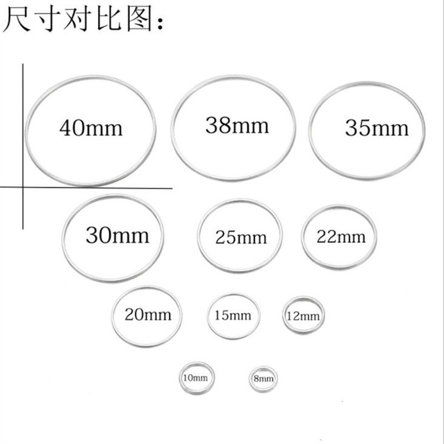 Frezowane kolczyki Hoop z otwartą ramką, 1 paczka, różne rozmiary: 8/10/15/20mm - Wianko - 2