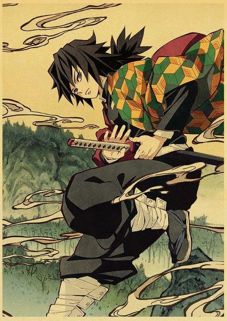 Plakat Pogromca demonów/Kimetsu no Yaiba - japońskie Anime, styl Retro, malarstwo dekoracyjne, artystyczna naklejka na ścianę o174 - Wianko - 36