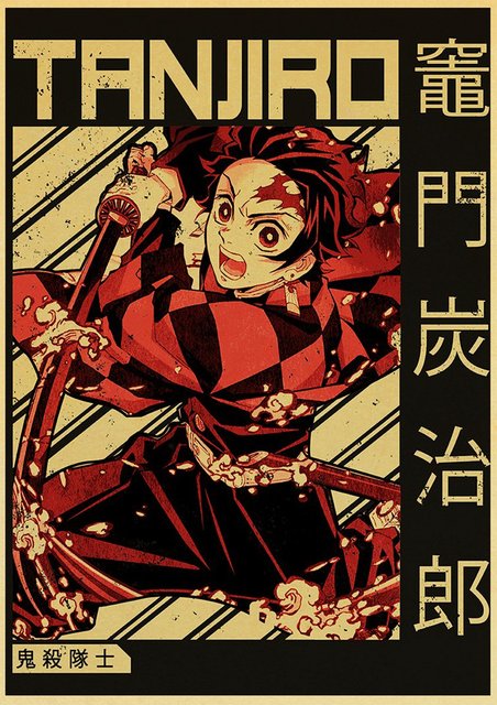 Plakat Pogromca demonów/Kimetsu no Yaiba - japońskie Anime, styl Retro, malarstwo dekoracyjne, artystyczna naklejka na ścianę o174 - Wianko - 26