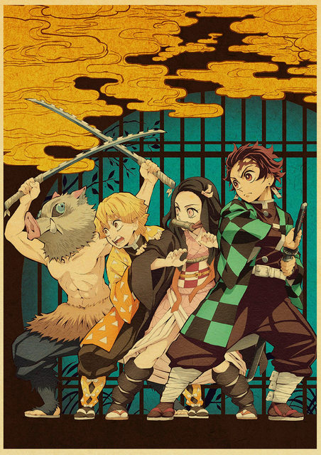Plakat Pogromca demonów/Kimetsu no Yaiba - japońskie Anime, styl Retro, malarstwo dekoracyjne, artystyczna naklejka na ścianę o174 - Wianko - 13