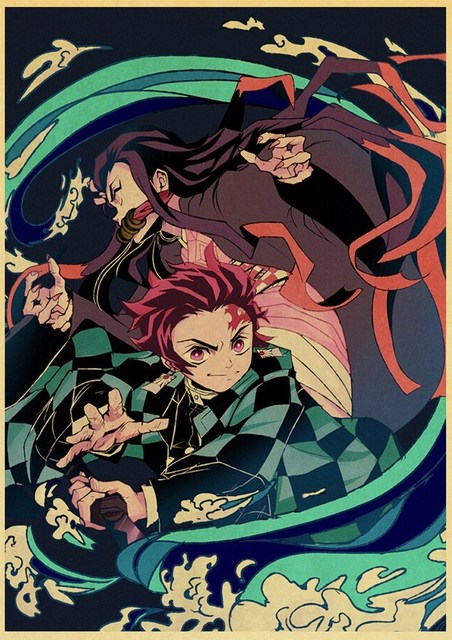 Plakat Pogromca demonów/Kimetsu no Yaiba - japońskie Anime, styl Retro, malarstwo dekoracyjne, artystyczna naklejka na ścianę o174 - Wianko - 40