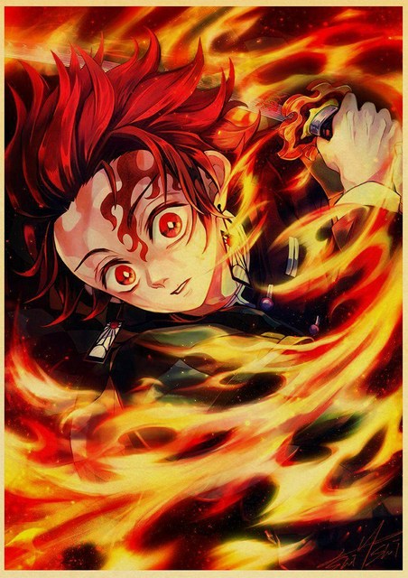 Plakat Pogromca demonów/Kimetsu no Yaiba - japońskie Anime, styl Retro, malarstwo dekoracyjne, artystyczna naklejka na ścianę o174 - Wianko - 41