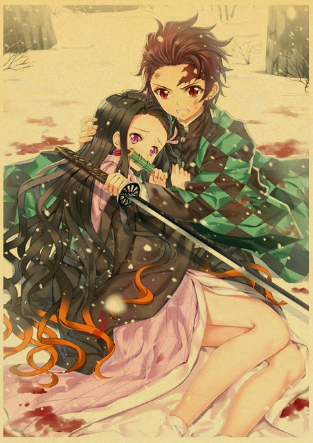 Plakat Pogromca demonów/Kimetsu no Yaiba - japońskie Anime, styl Retro, malarstwo dekoracyjne, artystyczna naklejka na ścianę o174 - Wianko - 16
