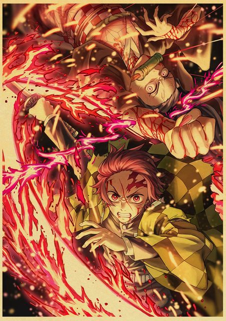 Plakat Pogromca demonów/Kimetsu no Yaiba - japońskie Anime, styl Retro, malarstwo dekoracyjne, artystyczna naklejka na ścianę o174 - Wianko - 25