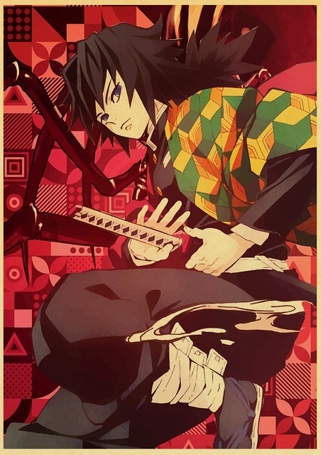 Plakat Pogromca demonów/Kimetsu no Yaiba - japońskie Anime, styl Retro, malarstwo dekoracyjne, artystyczna naklejka na ścianę o174 - Wianko - 47