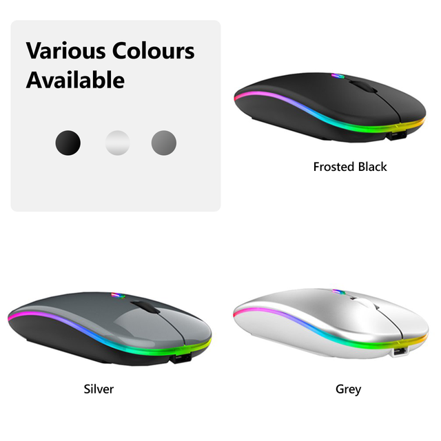 Bezprzewodowa mysz Bluetooth RGB ANKNDO ładująca z podświetleniem 2.4G ultra-cienka i cicha dla PC i laptopa - Wianko - 11