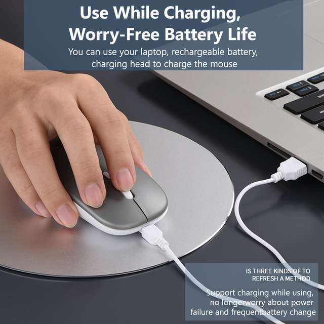 Bezprzewodowa mysz Bluetooth RGB ANKNDO ładująca z podświetleniem 2.4G ultra-cienka i cicha dla PC i laptopa - Wianko - 2