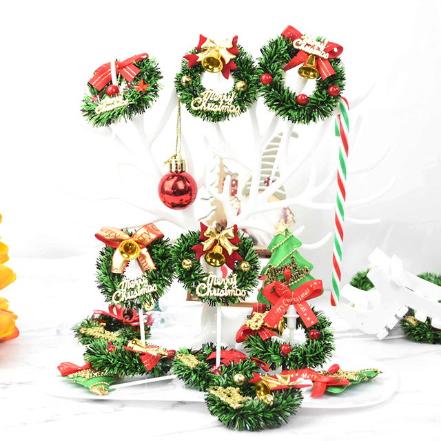 Zestaw 5 wesołych świątecznych topperów do ciast z motywem choinki, wianka i girlandy - ozdoby na przyjęcie Bożonarodzeniowe - Wianko - 12