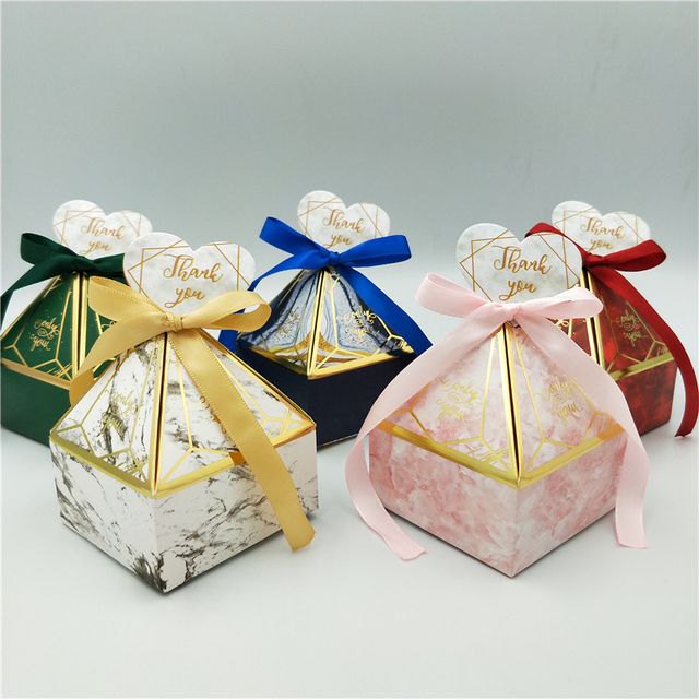 Pudełko na prezenty ślubne i słodycze - pryzmatyczne, kreatywne, brązujące - Wianko - 19