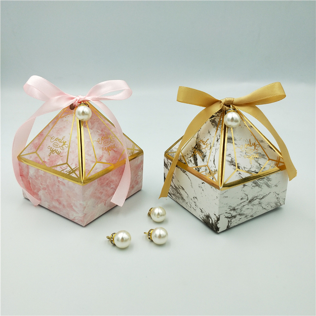 Pudełko na prezenty ślubne i słodycze - pryzmatyczne, kreatywne, brązujące - Wianko - 17