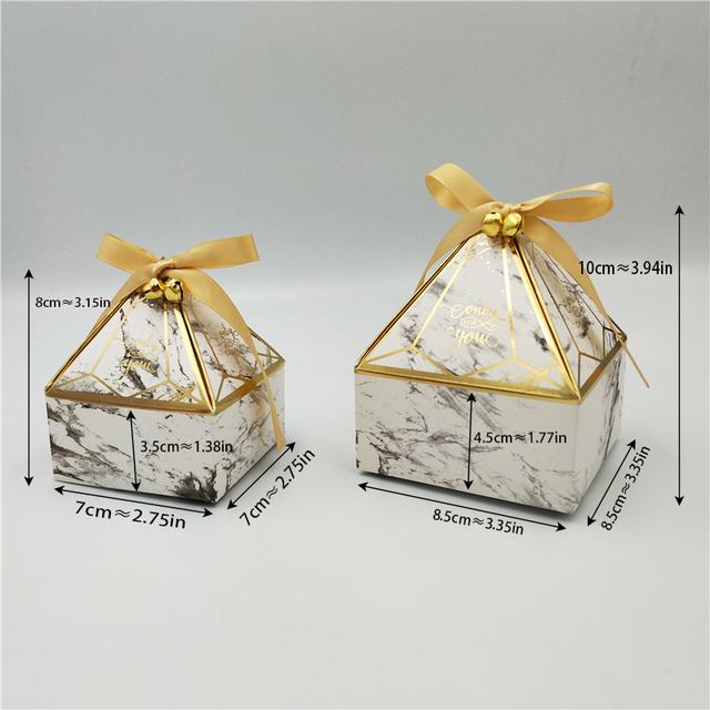 Pudełko na prezenty ślubne i słodycze - pryzmatyczne, kreatywne, brązujące - Wianko - 12