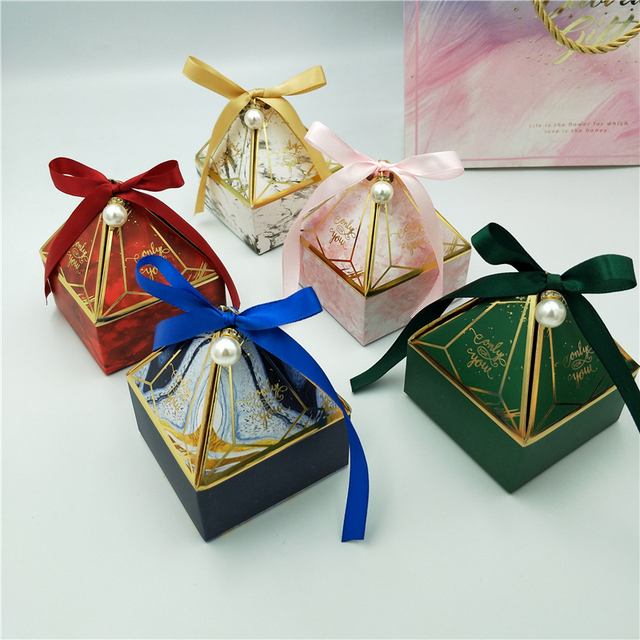 Pudełko na prezenty ślubne i słodycze - pryzmatyczne, kreatywne, brązujące - Wianko - 16