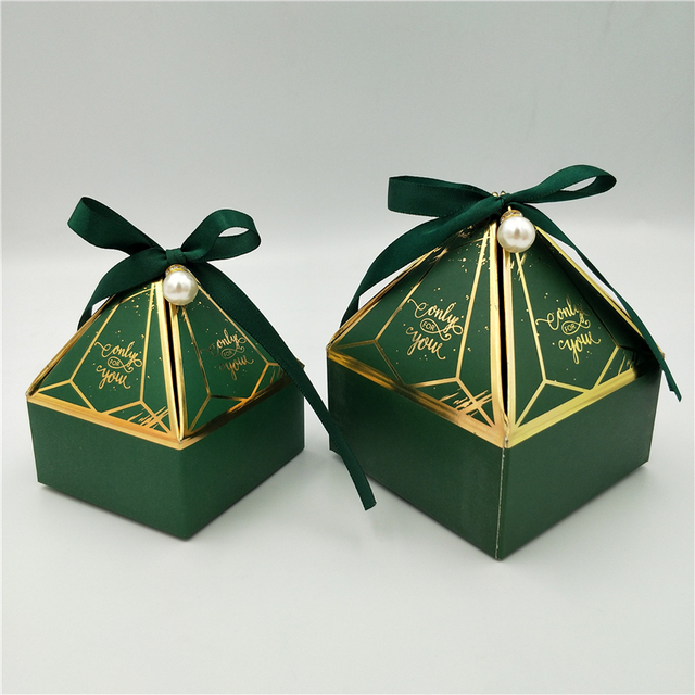 Pudełko na prezenty ślubne i słodycze - pryzmatyczne, kreatywne, brązujące - Wianko - 18