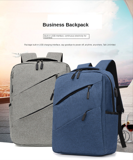 Męski plecak podróżny z ładowaniem USB i miejscem na laptopa 15.6 cala - wodoodporny - Wianko - 1