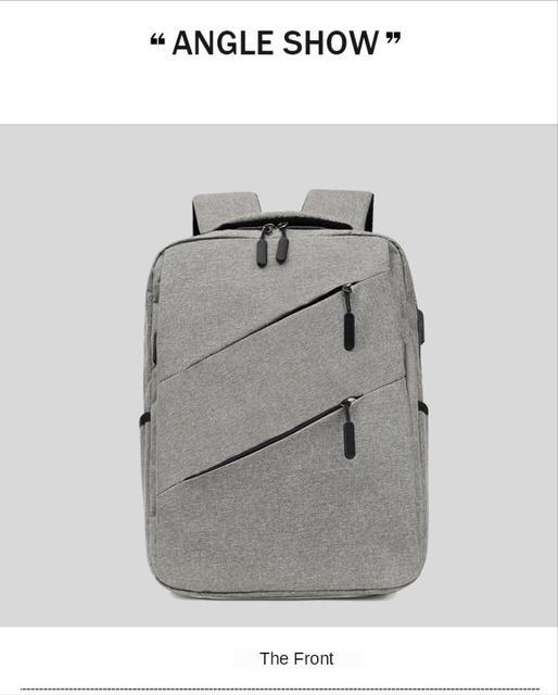 Męski plecak podróżny z ładowaniem USB i miejscem na laptopa 15.6 cala - wodoodporny - Wianko - 23