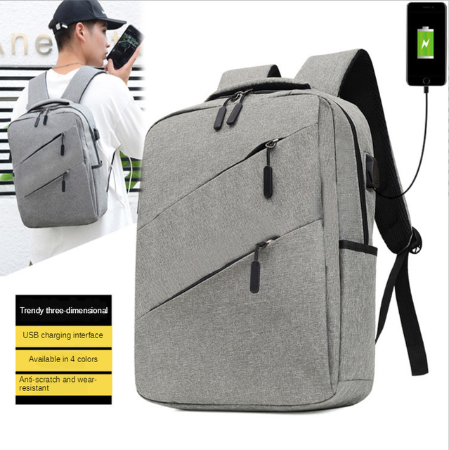 Męski plecak podróżny z ładowaniem USB i miejscem na laptopa 15.6 cala - wodoodporny - Wianko - 2