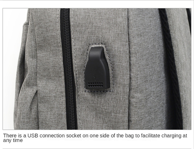 Męski plecak podróżny z ładowaniem USB i miejscem na laptopa 15.6 cala - wodoodporny - Wianko - 36