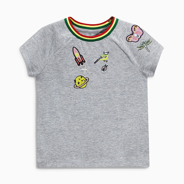 Dziewczęca koszulka z krótkim haftowanym rękawem Marki Mały Maven 2021 lato - bawełna, Tee 51018 - Wianko - 29