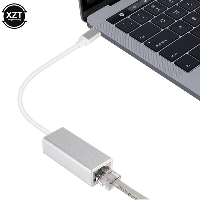 Zewnętrzna karta sieciowa USB typu C do RJ45, 10/100 mb/s, kompatybilna z MacBook i systemami Windows 7/8/10 - Wianko - 1