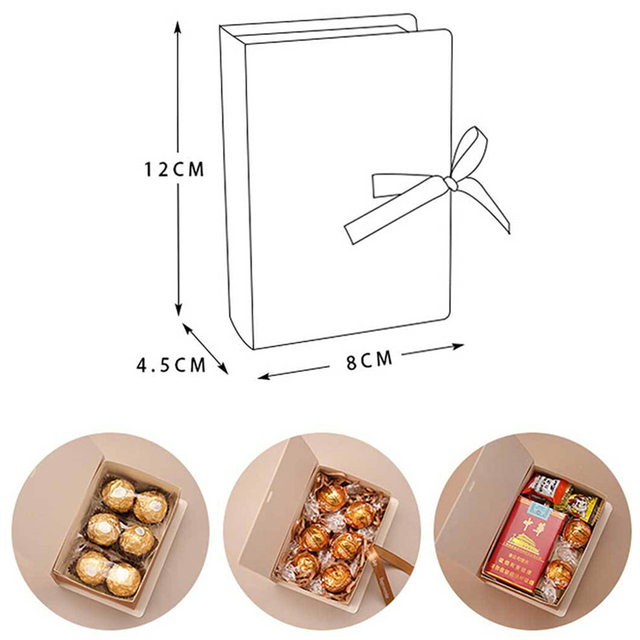 5 sztuk pudełka na słodycze w kształcie książek, boże narodzenie, święty mikołaj, prezenty dla dzieci - Wianko - 1