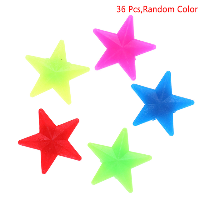 36 sztuk kolorowych gwiazd rowerowych do szprych - plastikowe koraliki Luminous z klipsem - Wianko - 4