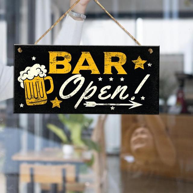 Dekoracyjna tablica Vintage Fashion Cafe Bar ze znakiem drewnianym do pubu i wnętrz - spersonalizowana i ręcznie robiona retro ozdoba ścienna do domu lub ogrodu - Wianko - 2