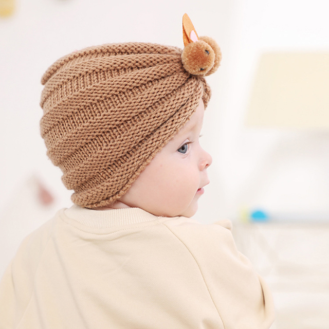 Jednokolorowy królik czapka dla niemowląt - Turban śliczne miękkie elastyczne noworodki dziewczyna chłopiec czapka zimowa szydełkowa - Wianko - 7